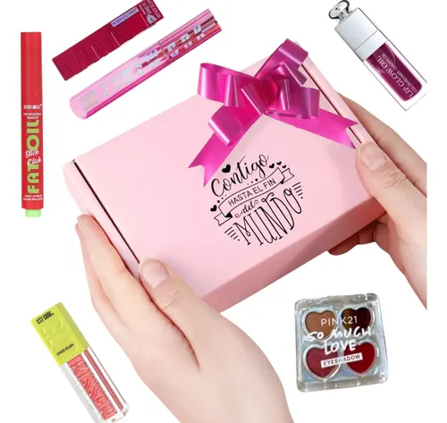 Set Maquillaje X6 Regalo San Valentin Mensaje Personalizado
