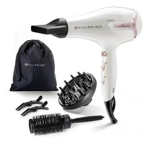 Secador De Pelo Con Accesorios K9 2600 Blanco Bellissima