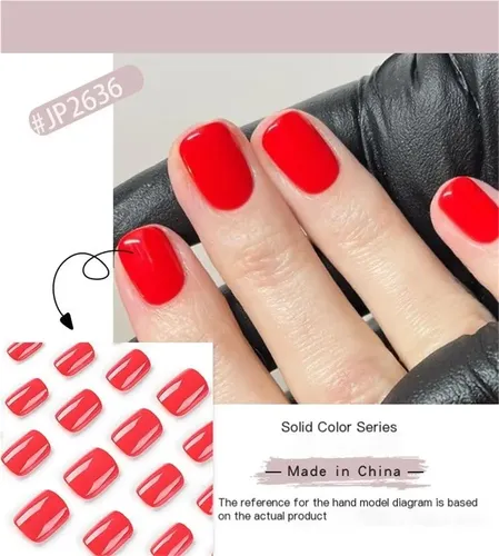 Uñas Artificiales Cortas De Color Liso