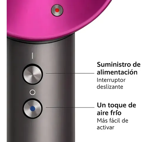 Secador Pelo Bulltec DS2442 Iónico Profesional 1600W Gris Fucsia Alta Velocidad