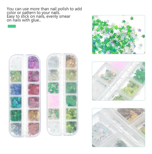 2 Cajas De Lentejuelas Para Decoración De Uñas Con Forma De