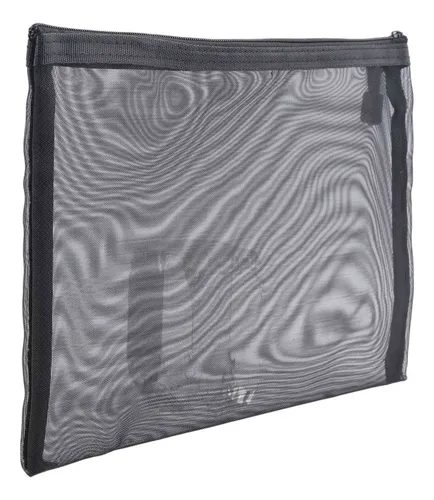 24 Bolsas De Malla Negra Con Cremallera, Bolsas De Maquillaj