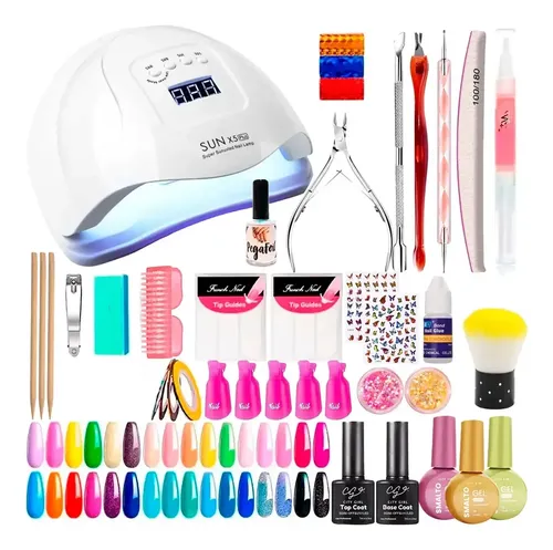 Kit Inicial Uñas Y Semipermanente Cabina Completo 44 Piezas