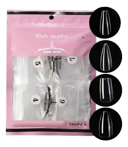 Tips Soft Gel Y Press On Paris Night X500 Unidades En Bolsa
