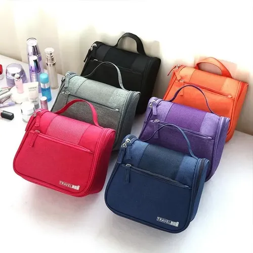 Organizador Neceser Cosmeticos Bolso Porta Maquillaje Percha Color Azul