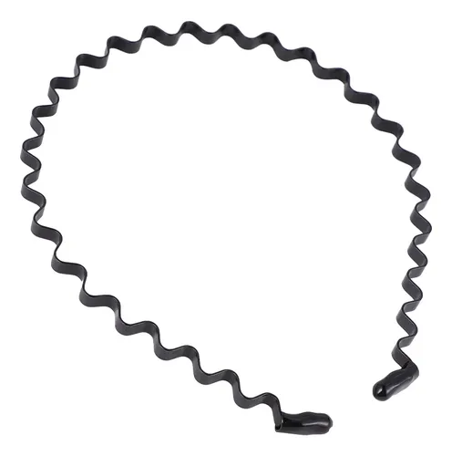 Diadema De Primavera Para Hombre, Pelo Liso, Ondulado, 2 Uni Negro