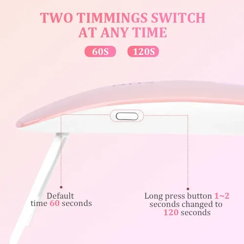 Lámpara Uv Led Portátil 6w Secado Gel Uñas Profesional