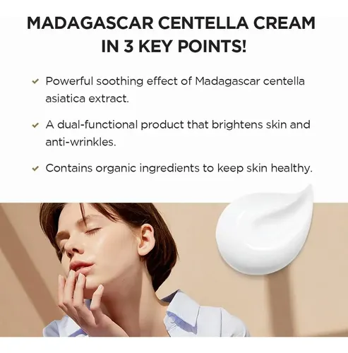 Skin1004 Madagascar Centella Cream 75ml Momento De Aplicación Día y Noche Todo Tipo De Piel