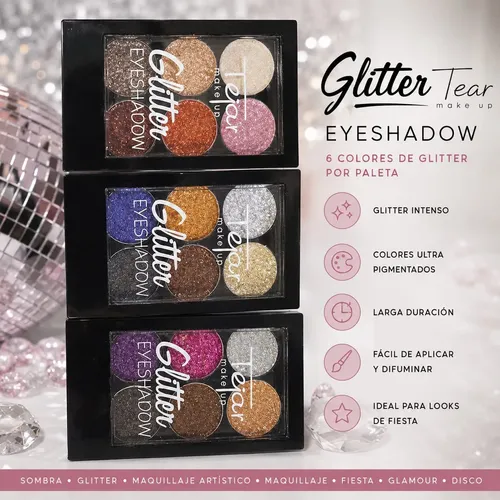 Paleta 6 Sombras Glitter Eyeshadow Tejar 4151 Lefemme