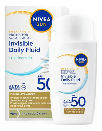Protector Solar Facial Nivea Sun Invisible Daily Fluid Fps50