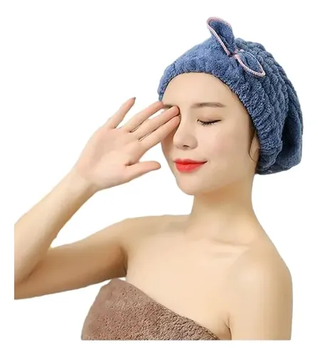 Toalla Gorra Pelo Turbante Cofia Secado Rápido Microfibra