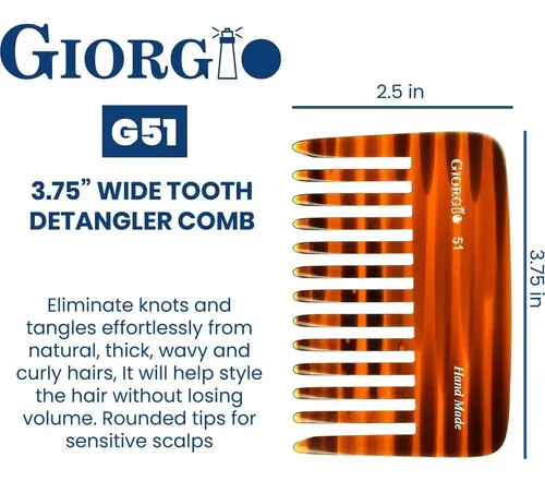 Peines De Dientes Anchos Giorgio G51 Para Cabello Grueso Y