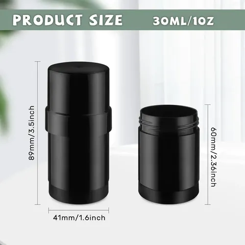 Paquete De 8 Tubos Desodorantes Negros Vacíos, 30 Ml
