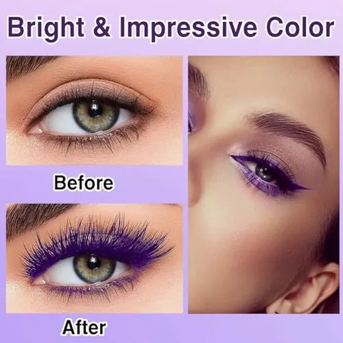 Set De Rímel Y Delineador De Ojos Morados, Color 5d, Volumen