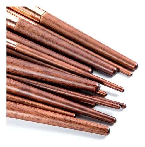 Set De 17 Brochas De Madera Natural