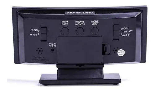 Reloj Despertador Digital LED Curvo con Temperatura, de Mesa y USB