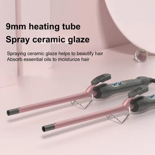Rizador De Pelo Pequeño De 9 Mm, Tenazas Para Rizar, 80  -2 Rose Gold