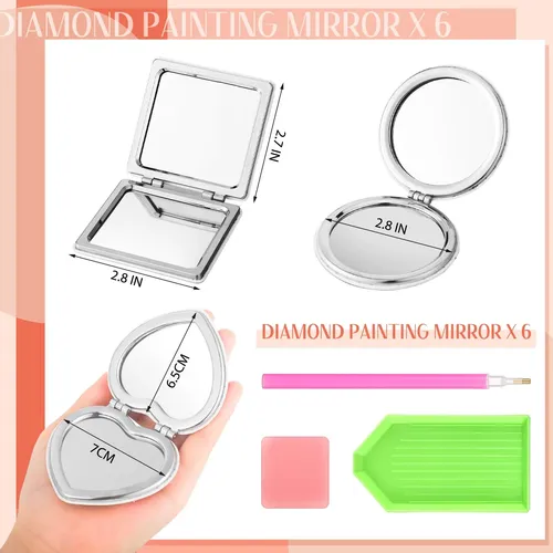 Espejo Compacto Para Pintar Thyle Diy Con Aumento 6 Piezas
