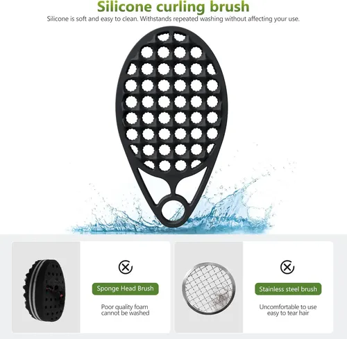 Cepillo Y Peine Mágico De Silicona Para Cabello Rizado