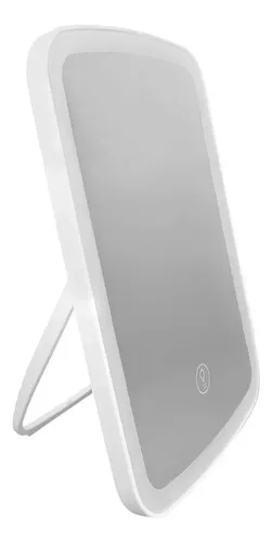 Espejo De Maquillaje Rectangular Con Luz Led Usb Recargable Yy3542 Blanco