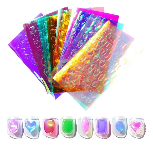 Stickers Aurora X6 Planchas Efecto Hielo Decoracion De Uñas