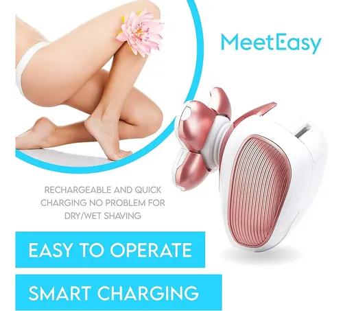 Afeitadora Eléctrica De Piernas Meeteasy Recargable Para Muj