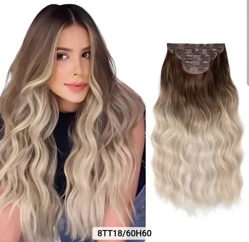Extensiones De Cabello Set 4 Piezas Simil Natural Color 8tt18/60h60