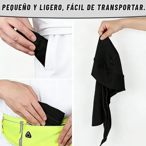 // 4pzs Turbante Deportivo Negro Secado Rápido Y Absorbe K / Black Solid