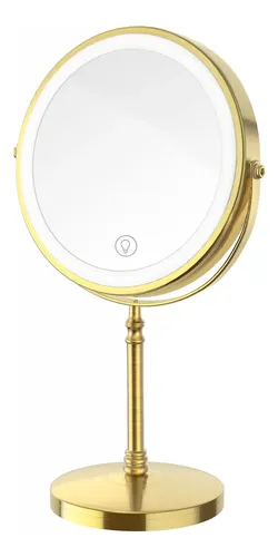 Espejo De Maquillaje Con Luz Led 1x 10x Recargable Bronce