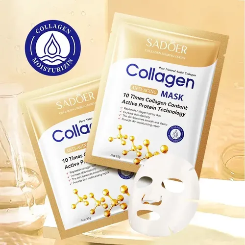 5pcs Mascarilla Colágeno Reafirmante Hidratante Reparadora