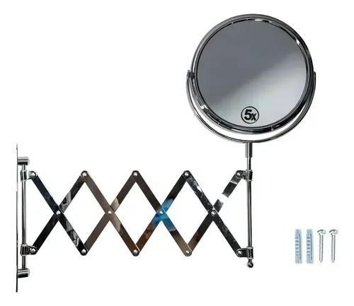 Espejo Extensible De Metal Para Baño 18cm Aumento X5 E1382