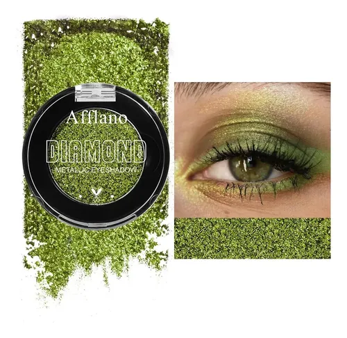 Afflano Sombra Glitter Plateada Gris Plata Intensa