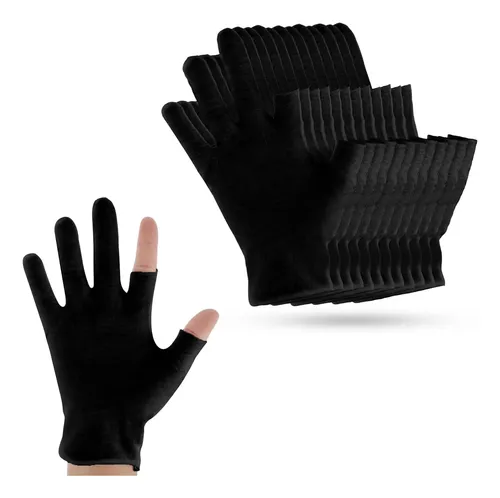Guantes Algodón Hidratantes Negros Para Noche Piel Sensible