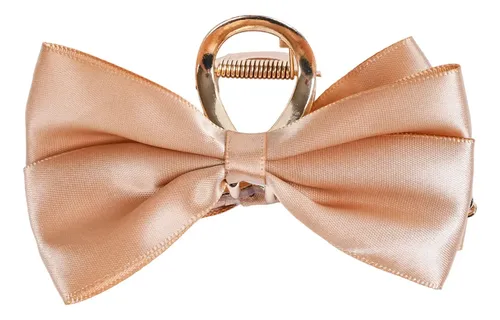 Broche Moño Premium Hebilla Coquette Pelo Accesorios Mujer Beige