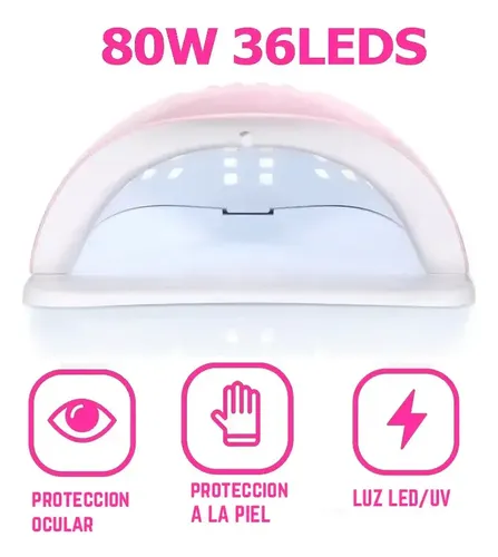 Cabina De Uñas Led Uv Con Base Desmontable 80w