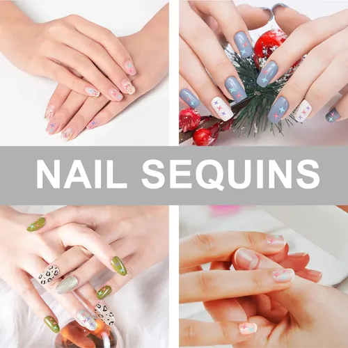 2 Juegos De Uñas For Manicura, Purpurina Facial, Lentejuela