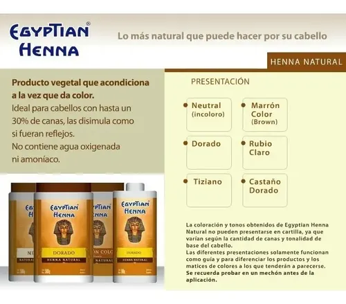 Egyptian Henna Matizador Polvo X 90 Tono MARRON COLOR