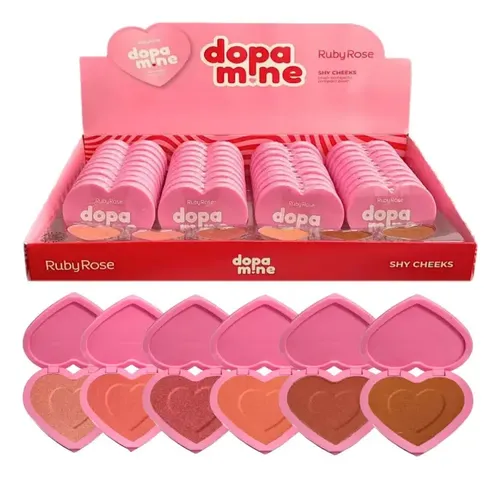 Blush Compacto Corazon Dopamine Mate O Satinado Ruby Rose
