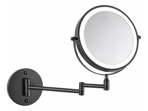 Espejo De Baño 10x Luz Led Articulado Para Pared Usb Doble