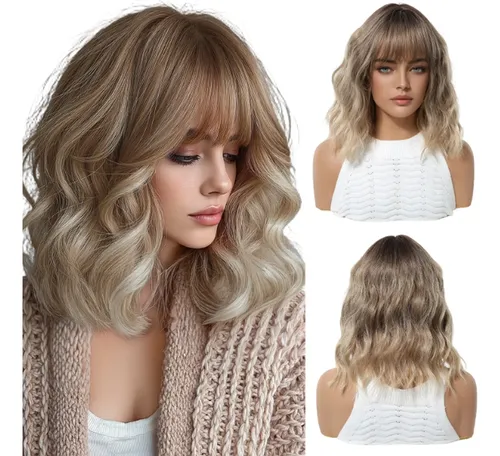 1pcs Peluca Corta Pelo Rizado Realista Que Cubre La Cabeza