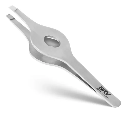 Pinzas Inclinadas Brv Men Para Cejas Y Vello Facial Plateado