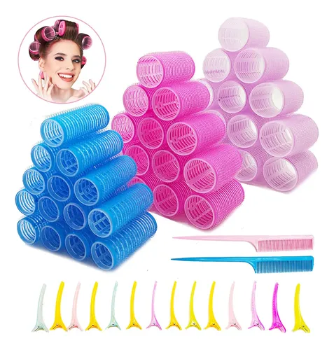 58 Piezas Tubos Para Cabello, Rulos De Plástico F.