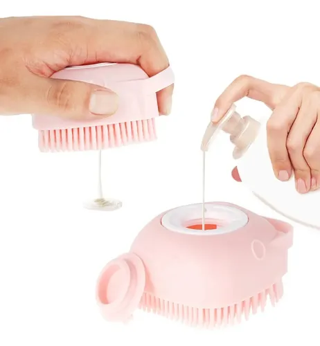Cepillo Will Dispensador Jabón Silicona Limpiador Corporal Masaje Fragancia Rosa