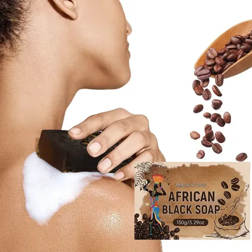 Jabón Negro Africano 150g Limpieza Facial Corporal Artesanal
