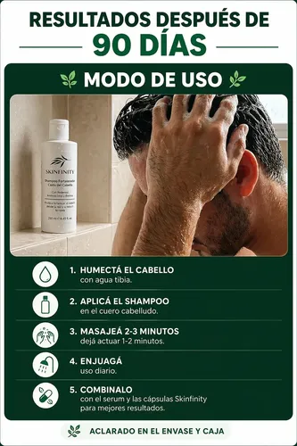Kit Tratamiento Capilar Shampoo Anti Caída Hombre Skinfinity