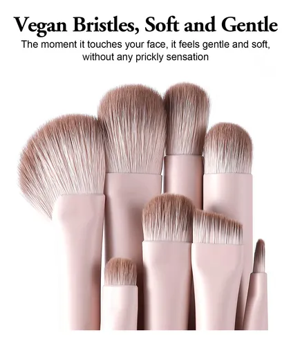 Set 8 Brochas Para Maquillaje De Ojos Acmebeauty Rosa