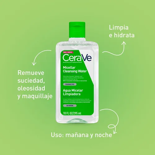 Agua Micelar Limpiadora Cerave Hidratante Facial X 295 Ml