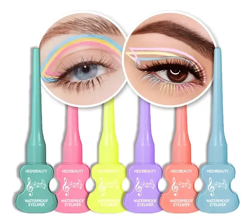 Combo Delineadores Líquidos Ojos Colores Pastel Punta Fina