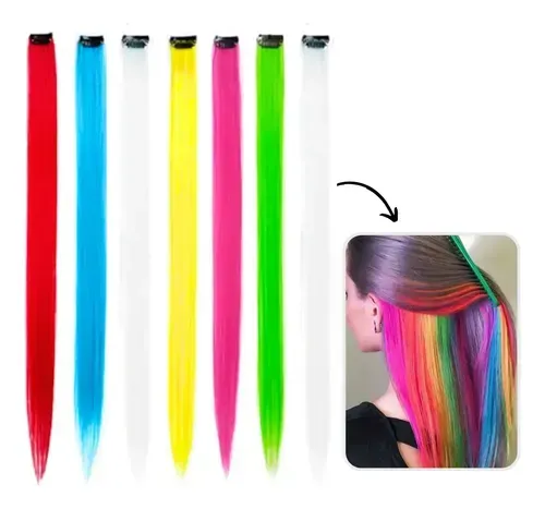 Extensión De Pelo Colores Fantasia C/ Micropeineta X Unidad