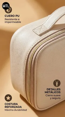 Alhajero Neceser Mtl Organizador Portátil Con Luz Led Espejo Bandeja Desplegable 6 Compartimentos Ajustables Material Pu Resistente Diseño Elegante Color Blanco Accesorios Maquillaje Viaje